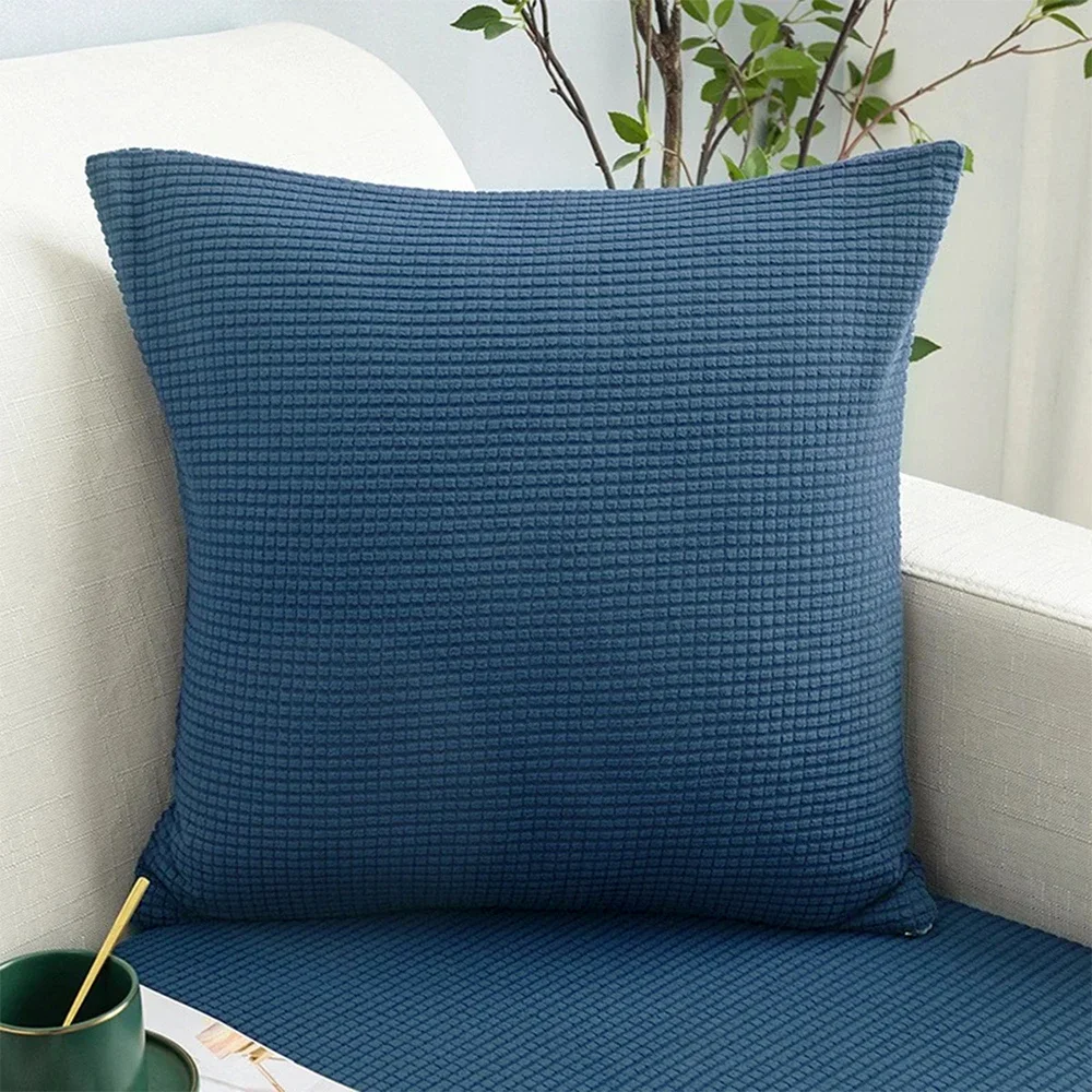 Jacquard Cushion Covers Polar Fleece Decorative Pillow Cover Plain Dyed Pillow Case 45X45CM Solid Square Moden Home Pillowcase