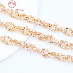 (9047) 0.5 Meter 11x15MM 24K Gold Color Brass Loose Chain Necklace Bracelet Chains High Quality Diy Jewelry Making Findings