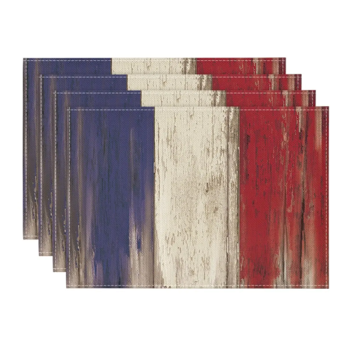 

Wood Style Stripes 4th of July Placemats, 12x18 Inch Memorial Day Patriotic Table Mats for Party Kitchen Dining Decoration