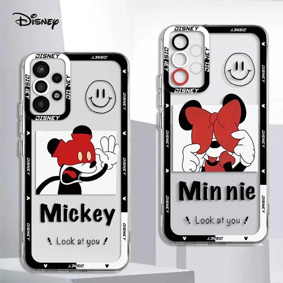 Disney Cute Mickey Mouse Lovely Cover Case for Samsung Galaxy A35 A55A53 A54 A73 A34 A33 A25 A24 A13 A14 A15 Clear Soft Shell