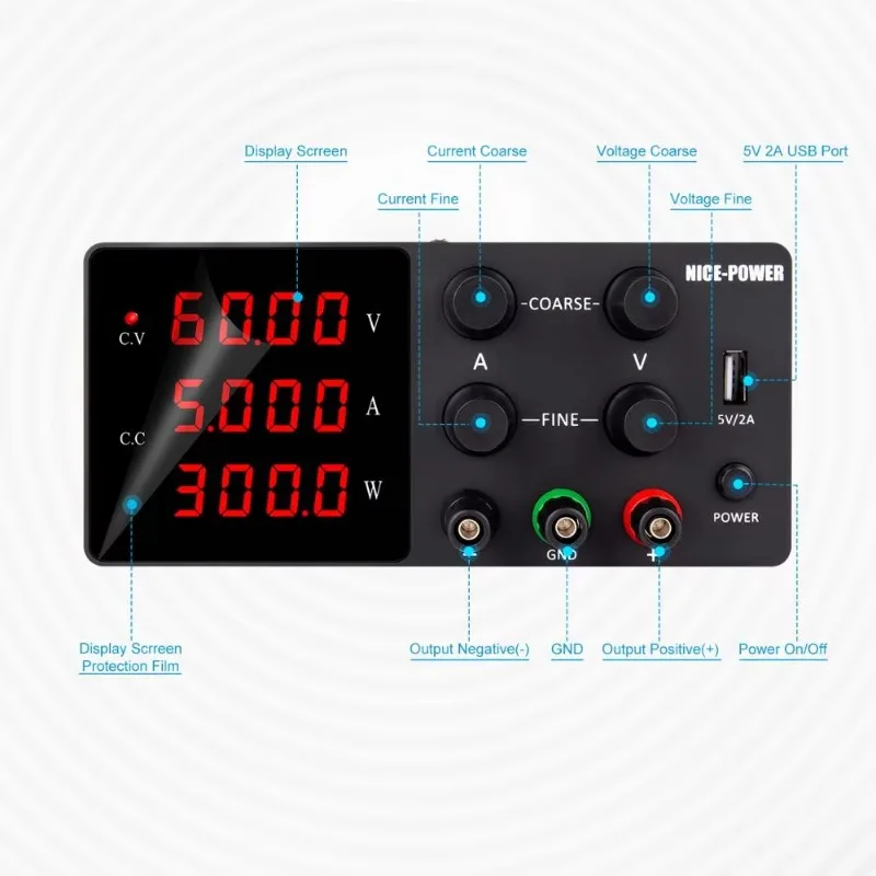 

POWER SPS-W605 42V 36V 15V Adjustable DC Power Supply 60V 5A 300W High Precision Digital Laboratory Bench Power Source