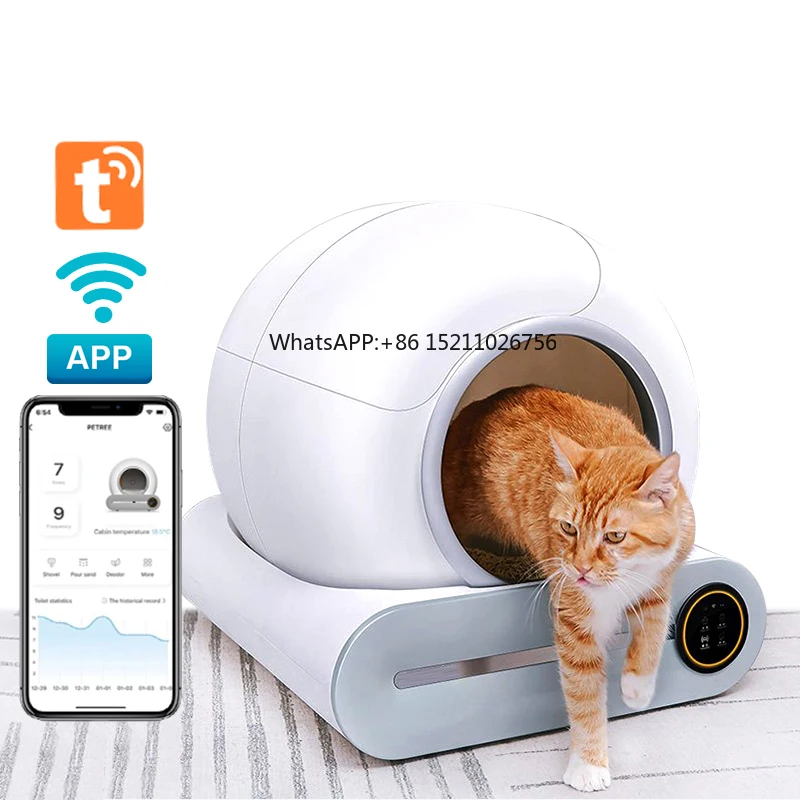 Smart quick self cleaning safety large size customized logo toilet pets litter automatic cats box