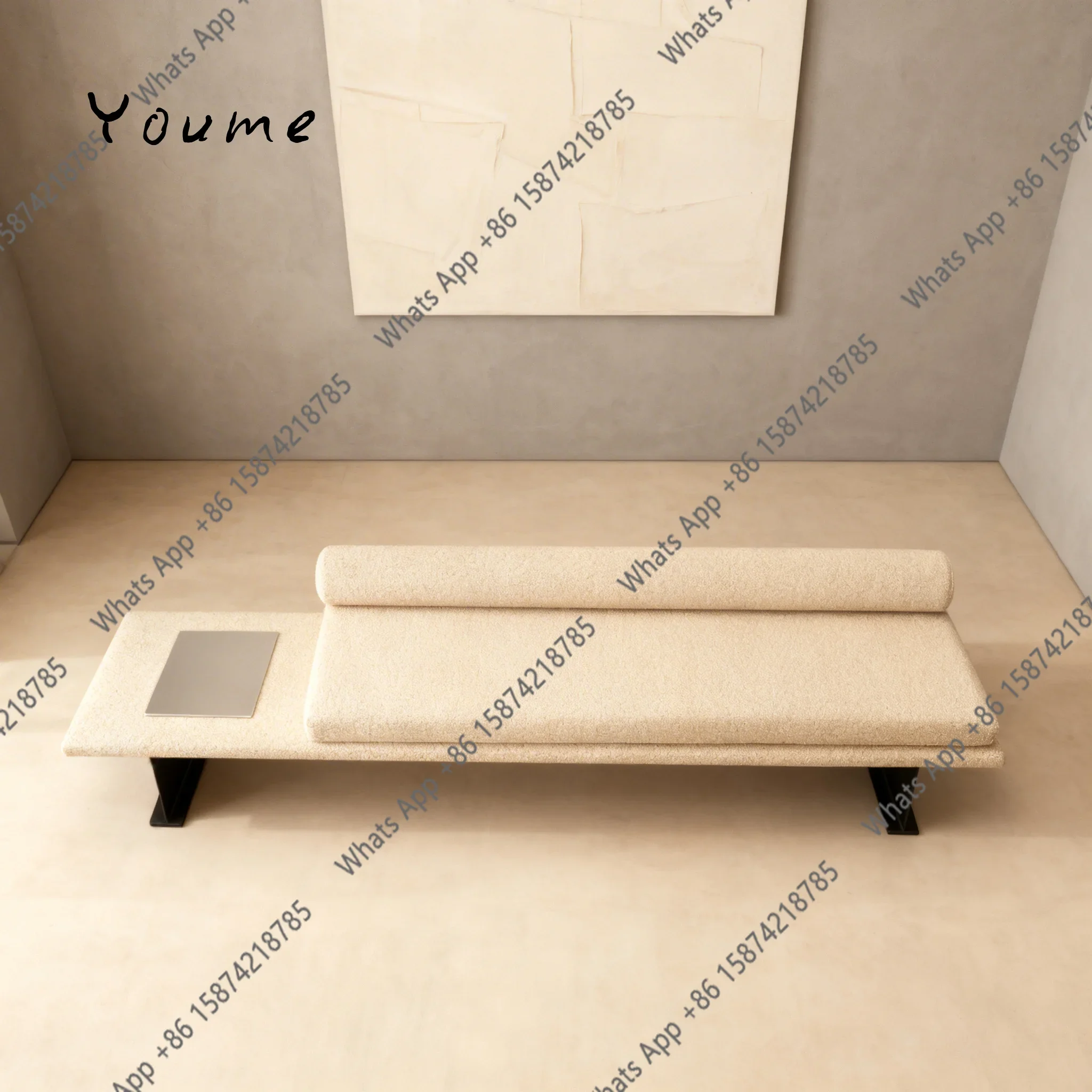 

X36 Nordic Light Luxury Metal Fabric Sofa Stool Modern Simple Shoe Changing Stool Cloakroom Household Bedroom Bedside Stool