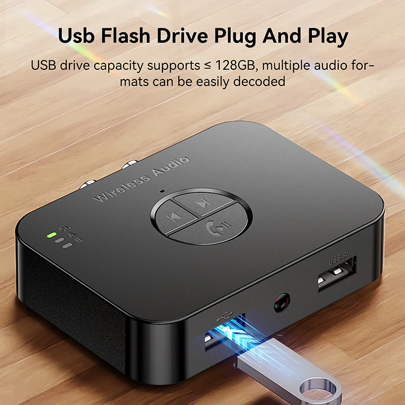 بلوتوث 5.4 استقبال الصوت U القرص RCA 3.5 مللي متر AUX USB ستيريو الموسيقى محول لاسلكي مع هيئة التصنيع العسكري لمجموعة السيارة مكبر للصوت