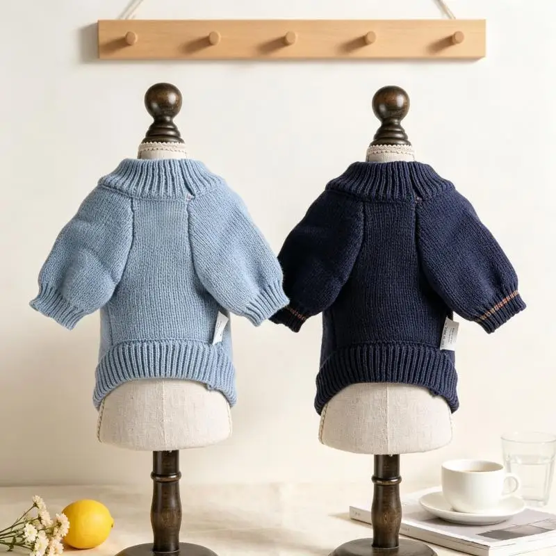 Hundepullover mit Bärenmuster, warme, weiche Hundekleidung, modischer Rollkragenpullover für Welpen, gemütlicher Strickpullover für Haustiere, süßer Katzenpullover, Bekleidung für Bichon. – Detail 18