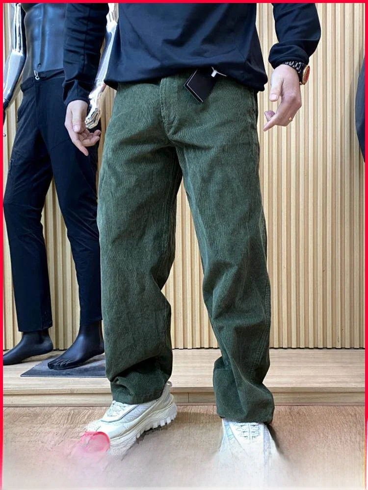 

Men's Straight Leg Corduroy Casual Pants Texture Sensation Spring Comfortable Versatile Simple Store Permanent Sle Breathab...