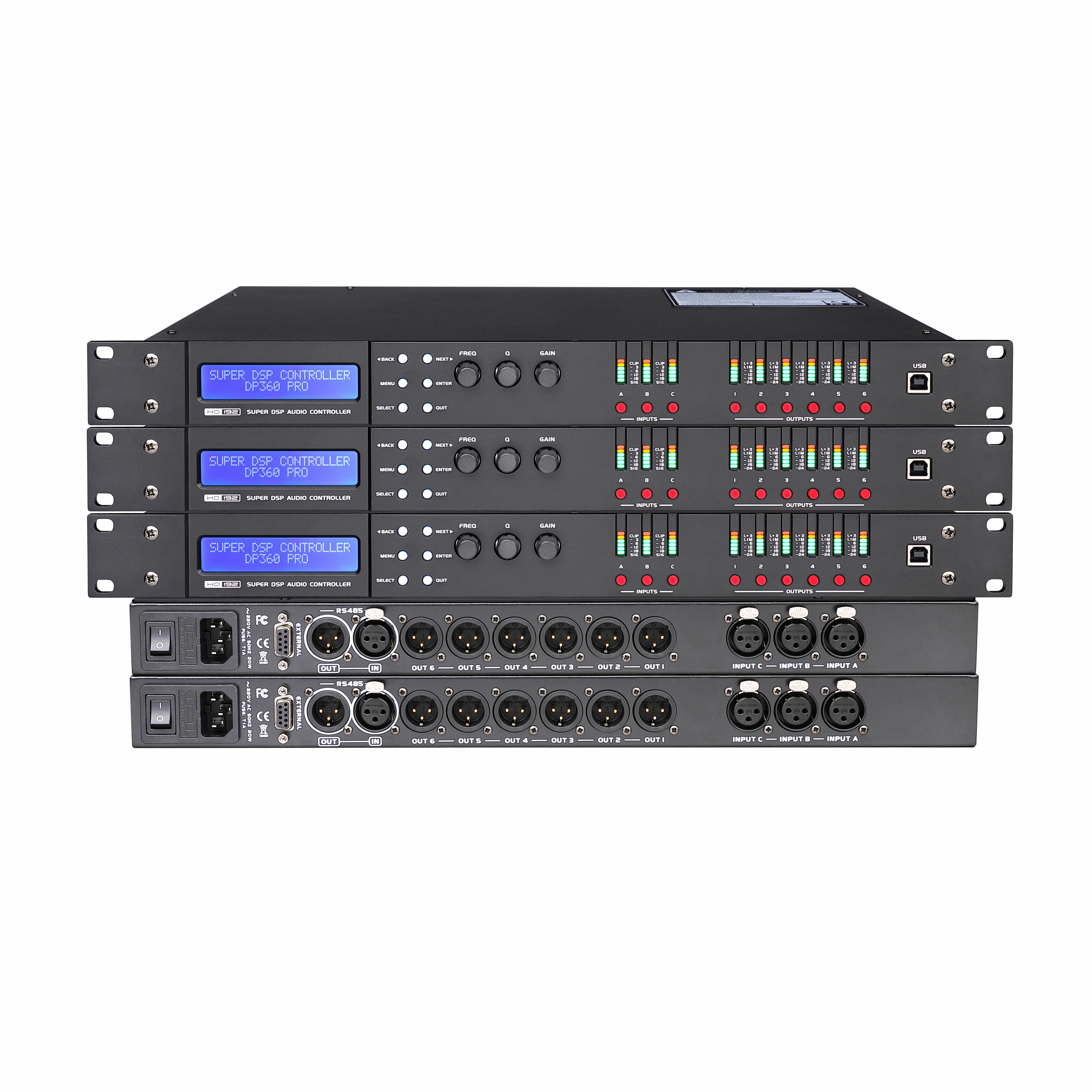 

Sound Processor 3 In 6 Out Processor Dsp Audio Equipment Effects Professional Digital Audio Processor