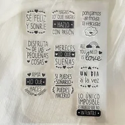 spanish word daily phrase Clear Stamp Transparent Silicone Stamp Seal Sheet For Scrapbooking Photo Album Decoration