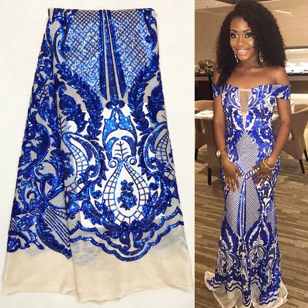 

DHL Бесплатная доставка Белая кружевная ткань с блестками 5 ярдов/лот Африканская кружевная ткань с чистыми блестками Высококачественная африканская ткань с блестками