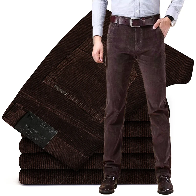 4 farben Mode Für Männer Dicke Cord Casual Hosen Herbst Stretch Regular Fit Business Hosen Männliche Kleidung Hohe Qualität Hosen