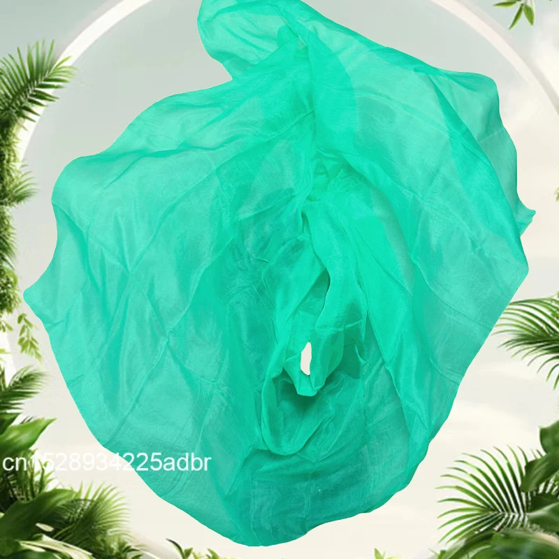 100% ผ้าไหม Veils Belly เต้นรํา Mint สีเขียว Veil ผู้หญิง 100% ผ้าไหมขายส่งราคาขนาดและสีสามารถปรับแต่งผ้าพันคอผ้าไหม Veils