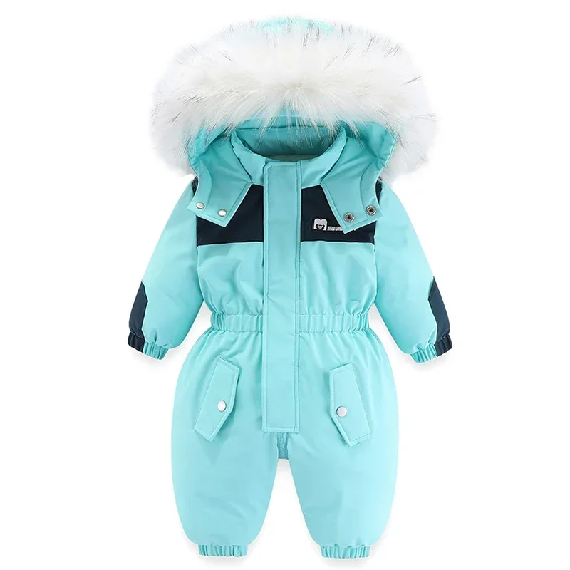 Combinaison de neige d'hiver pour enfants, vêtements pour bébés, optique, chaud, barboteuses pour bébés filles, garçons, sourire, vêtements pour enfants, combinaison de neige