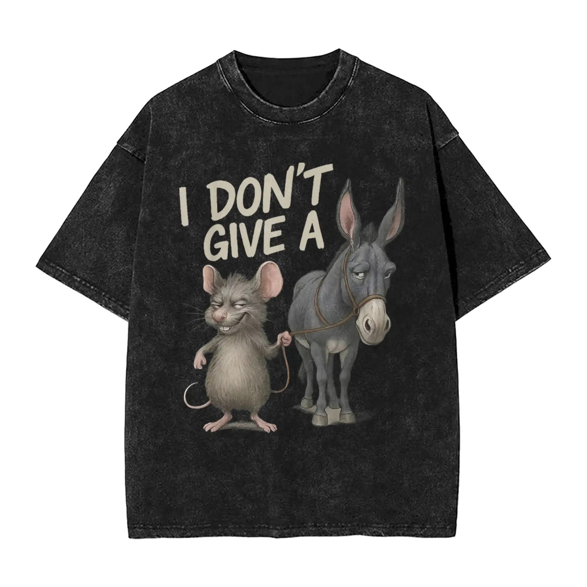 

I Don't Give A Donkey Rat T-Shirt Summer Funny Sarcastic Awesome T-Shirts Novelty Tshirt For Couple Short Sleeves Printed Tees