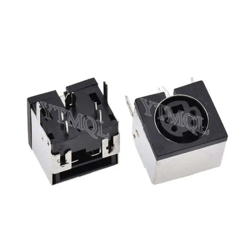 5pcs Mini Din 3 4 5 6 7 8 9 Pin Female Din Sockets MD-SM Shield Right Angle Through Holes PCB Circular Receptacle Connector