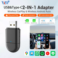 Mini USB&Type-C dual interface wired Carplay Android to wireless adapter OTA navigation language control car box