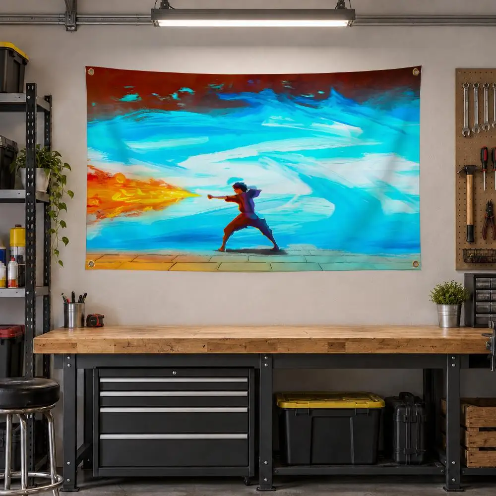 Cartoon Avatar Last Airbender Fantasy Flags Personalized Banner Flag Room Dorm Camping Picnic Garage Bar Outdoor Wall Decor