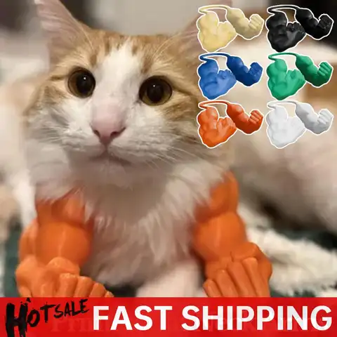 3D Printed Cat Muscle Arm Adjustable Cat Neck Arms with Muscle Lightweight Funny Giant Arms Cat Cosplay Costume Halloween Props