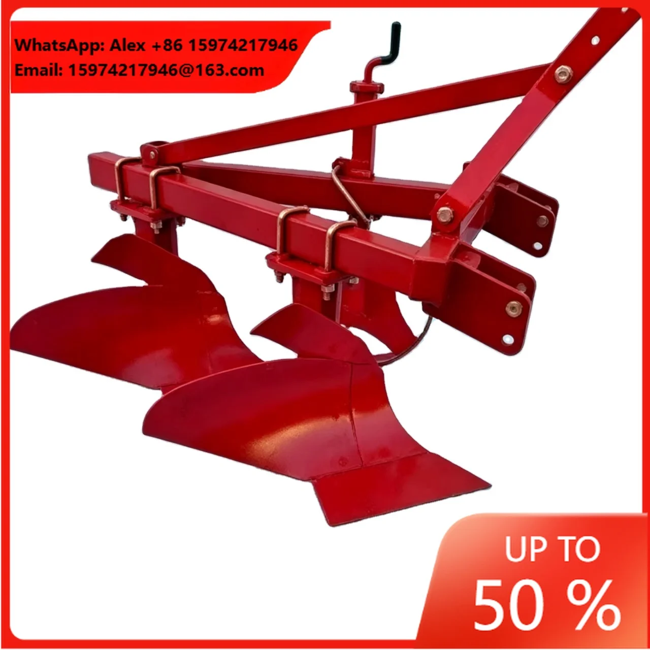 1L-225 2 Furrow Moldboard Plough 3 Point Hitch Share Plow For 18-30HP Tractors