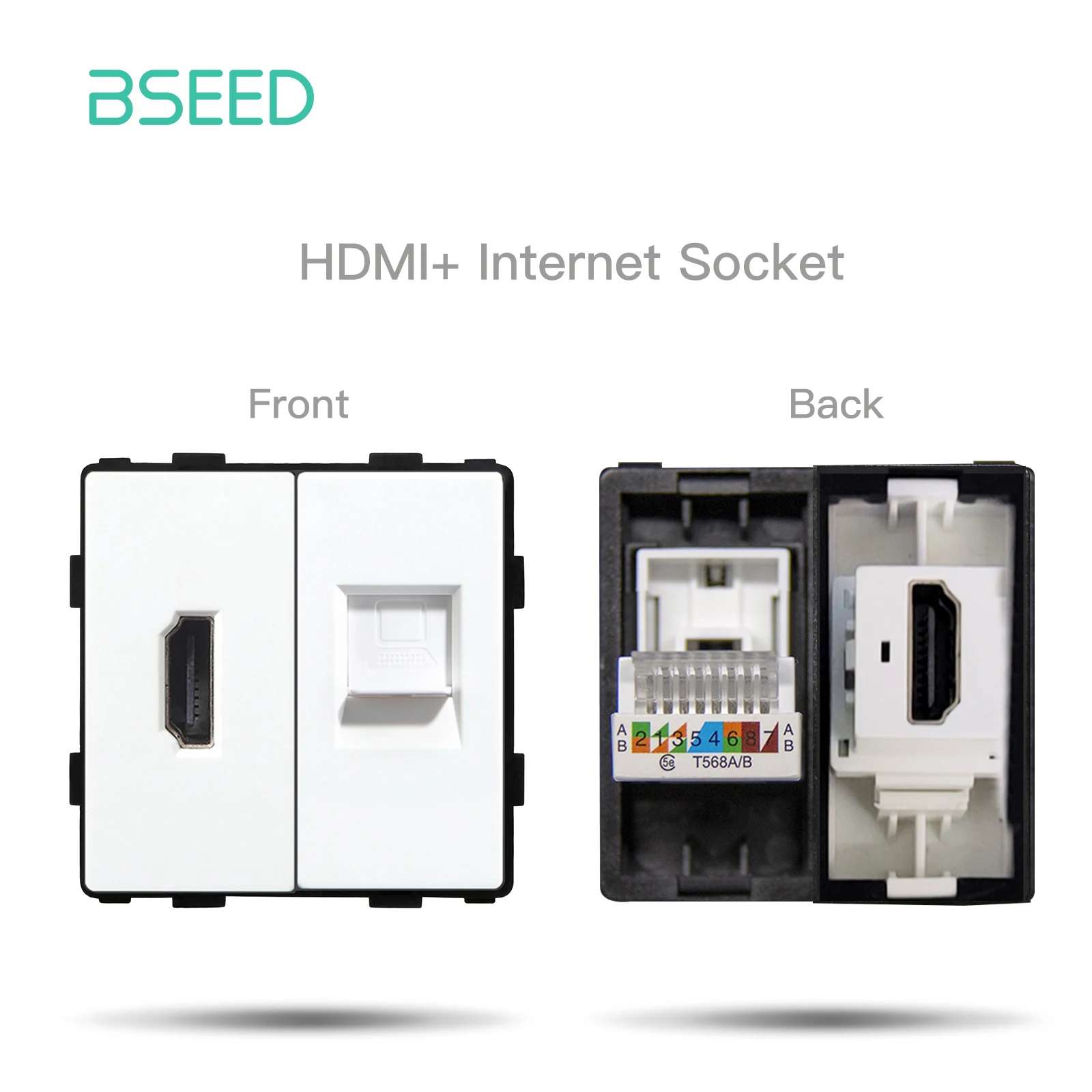 BSEED EU Standard Taste Schalter Teil HDMI USB TV Internet Typ-C Buchse Funktion Teile Mit Glas Rahmen DIY Heimwerker