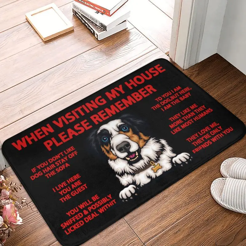 Peeking Dog,australian Shepherd Doormat Anti-Slip Kitchen Bath Mat Living Room Door Floor Entrance Carpet Rug