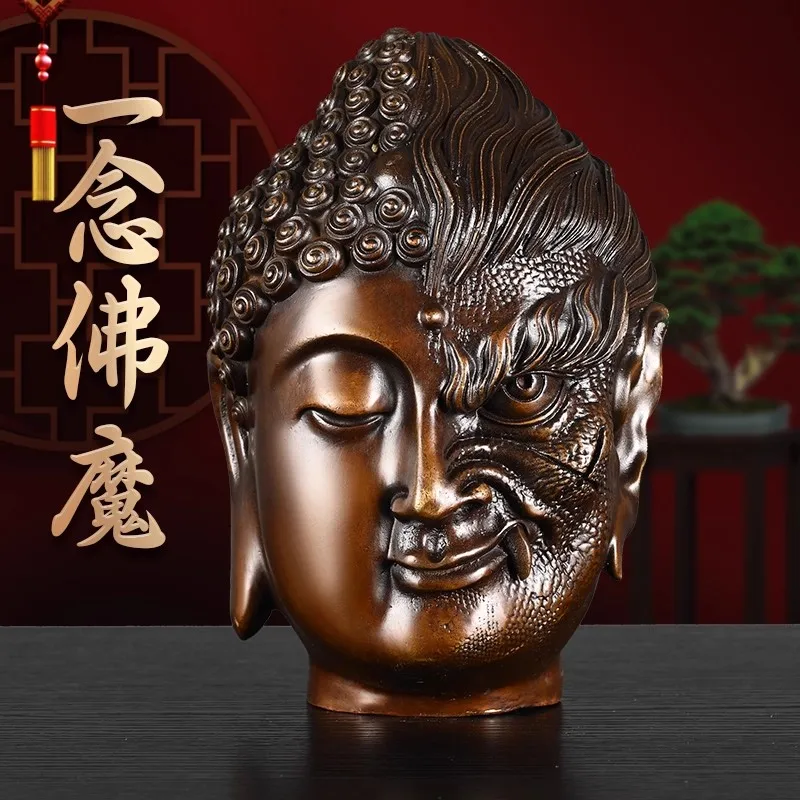 statue-en-laiton-demi-bouddha-demi-demon-sculpture-d'un-pensee-entre-dieu-et-la-tete-malefique-art-zen-abstrait-pour-la-decoration-de-bureau-a-domicile