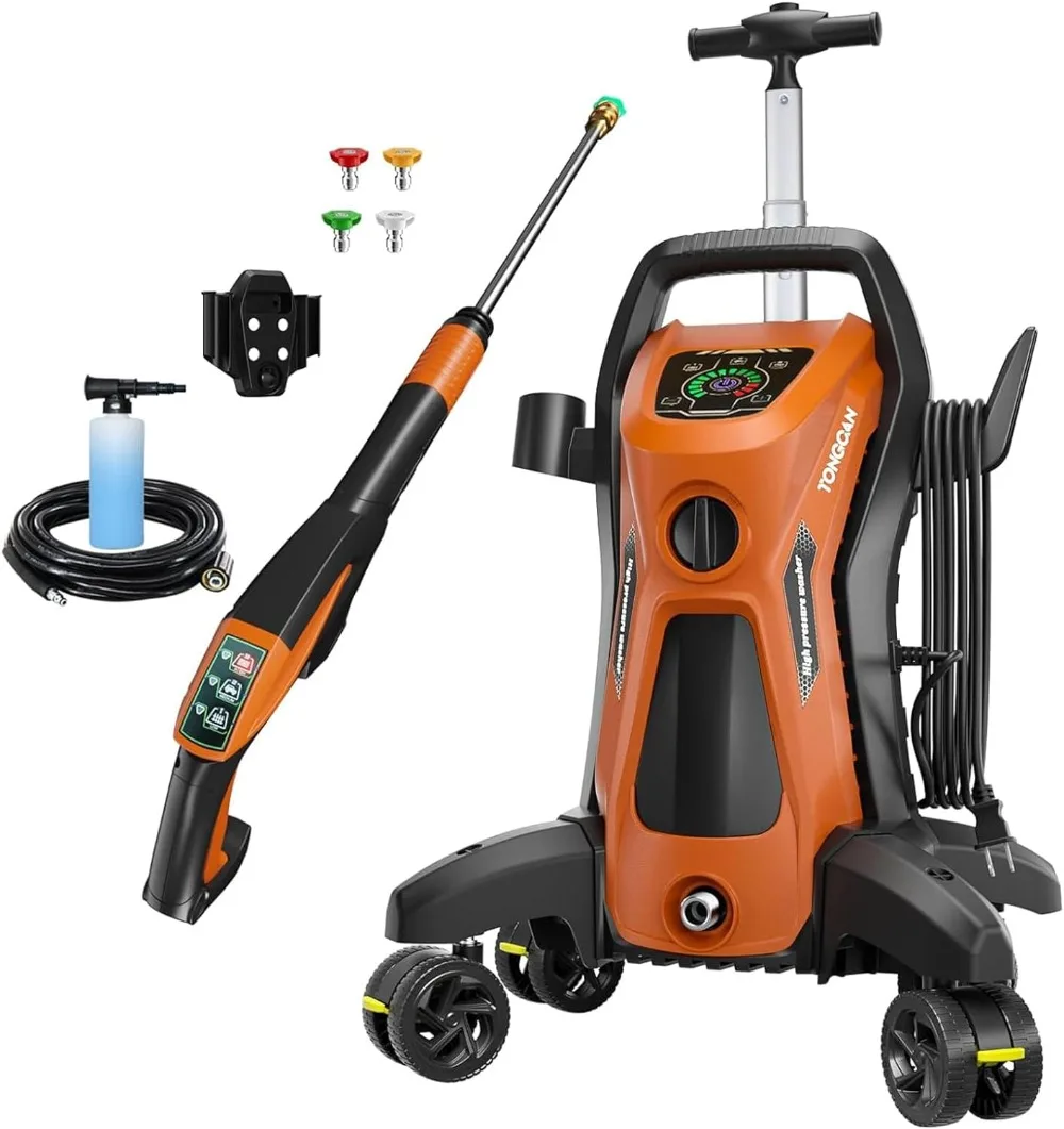 

Electric Pressure Washer 4500 PSI 3.2 GPM Touch Screen with Anti-Tipping Technolog, Spray Handle Smart Control,5-Nozzle Set