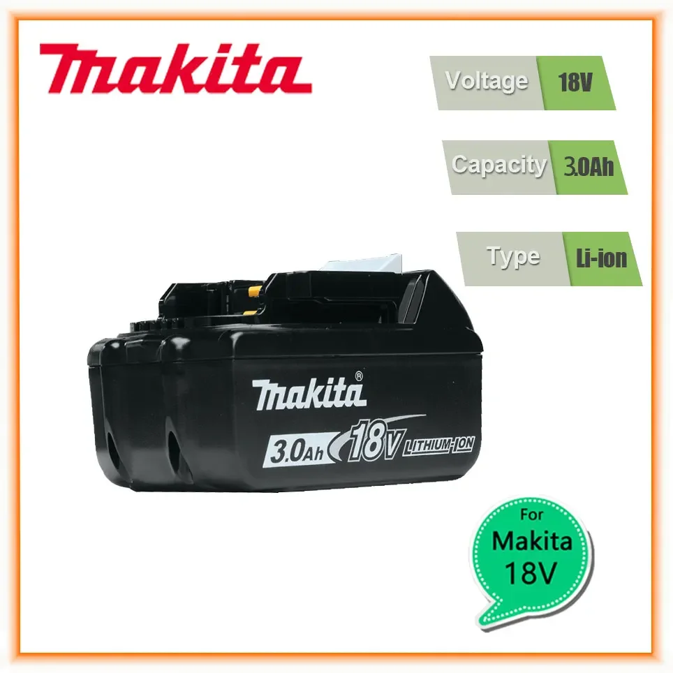 

Литий-ионный аккумулятор Makita 18 в 3,0 Ач для Makita BL1830 BL1815 BL1860 BL1840, Сменный аккумулятор для электроинструмента