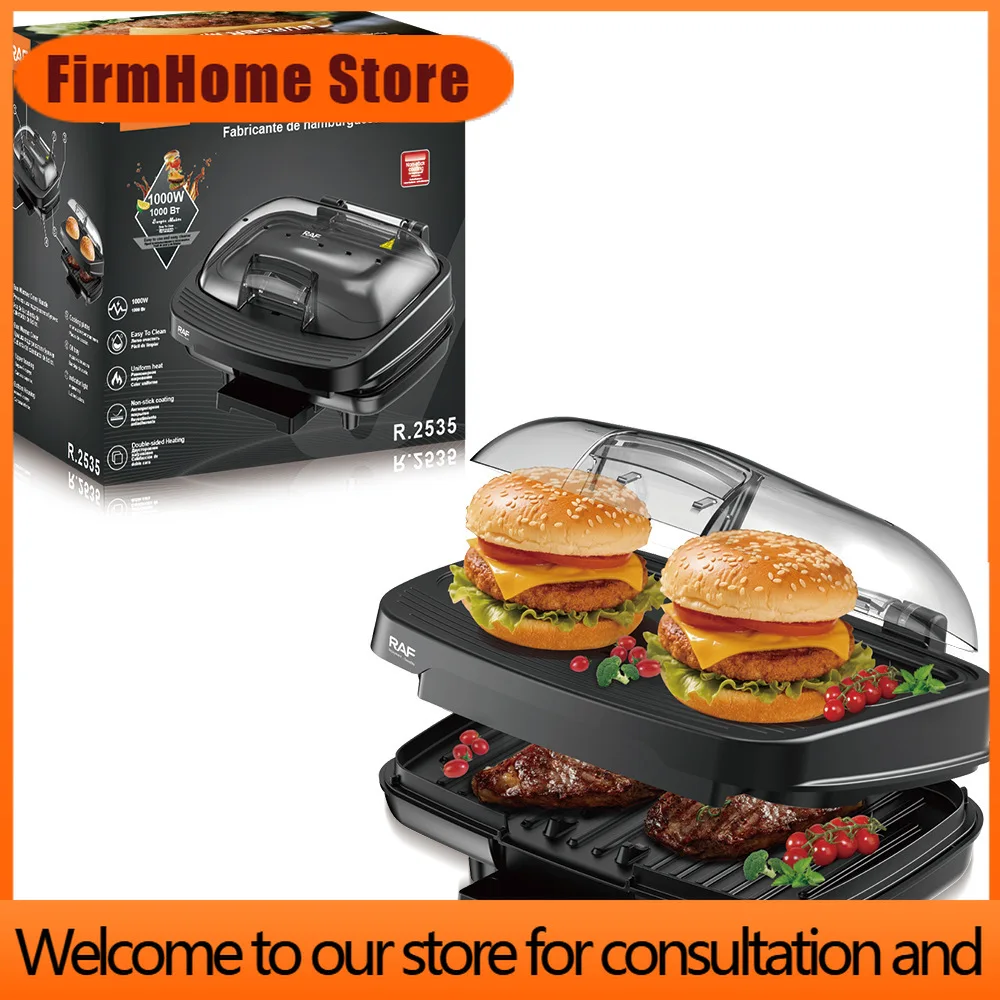 FirmHome StoreHome Hamburger Maker, Double-Layer Heating Breakfast Maker, Steak Grill Maker, Multi-functional Sandwich Maker