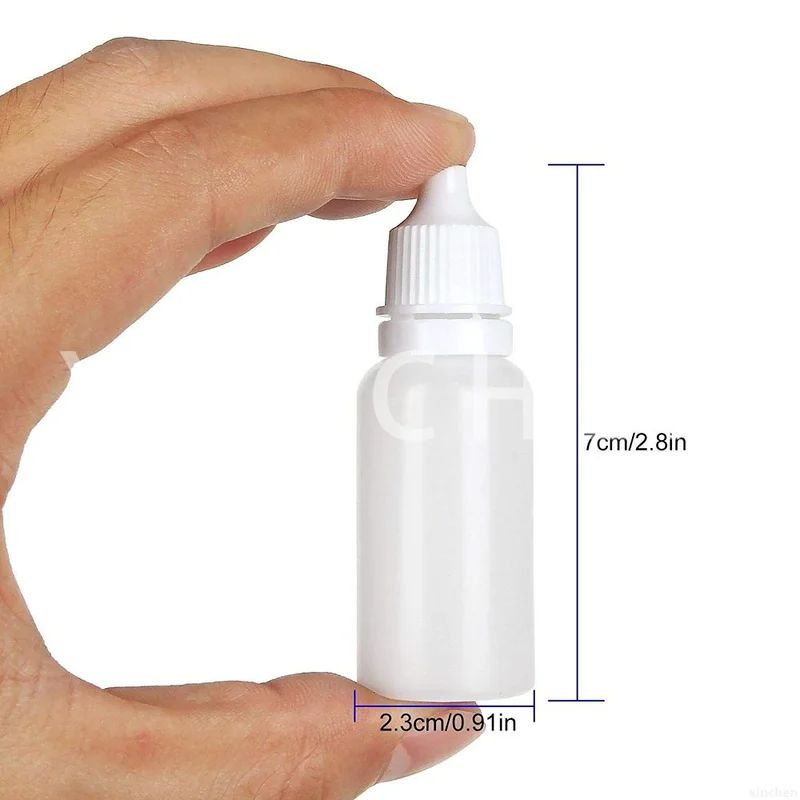 400pcs 15ml Liquid Dropper Bottles Transparent Squeezable Eluquid Juice Container Empty Plastic PE Bottles with Leakproof Caps