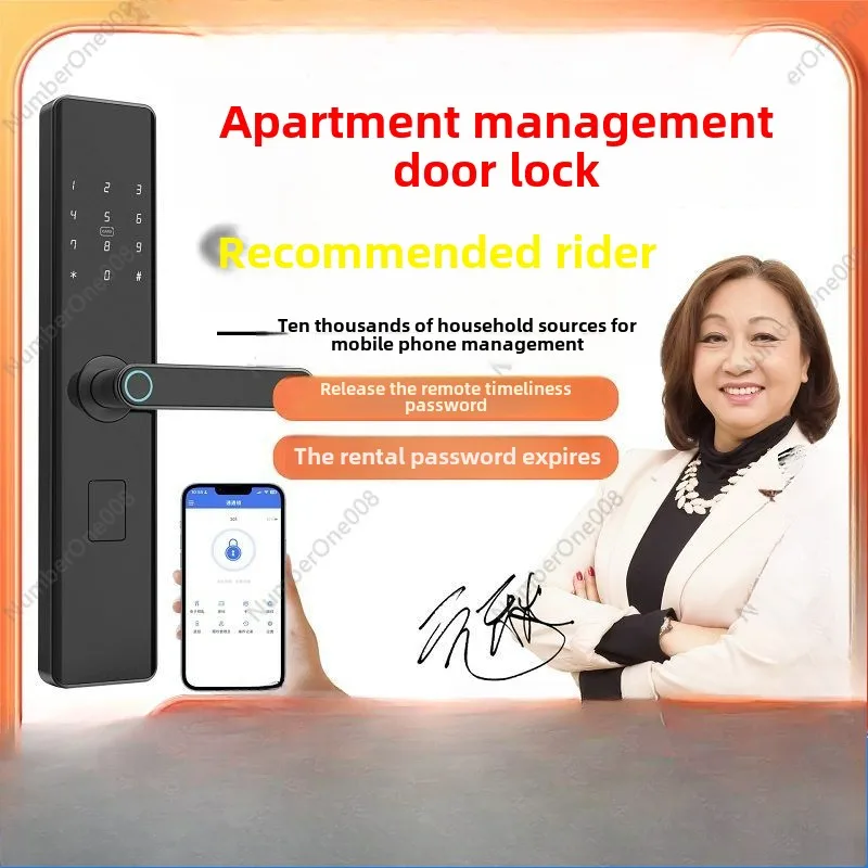 Pass Lock Multi-function APP Bluetooth Fingerprint Password Lock Household Apartment Homestay Rental Room Smart Door Lock