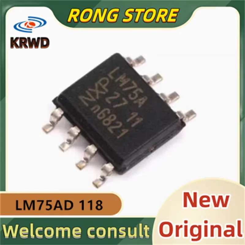 (10PCS) LM75A New and Original Chip IC LM75AD 118   LM75AD SOP8 Temperature sensor