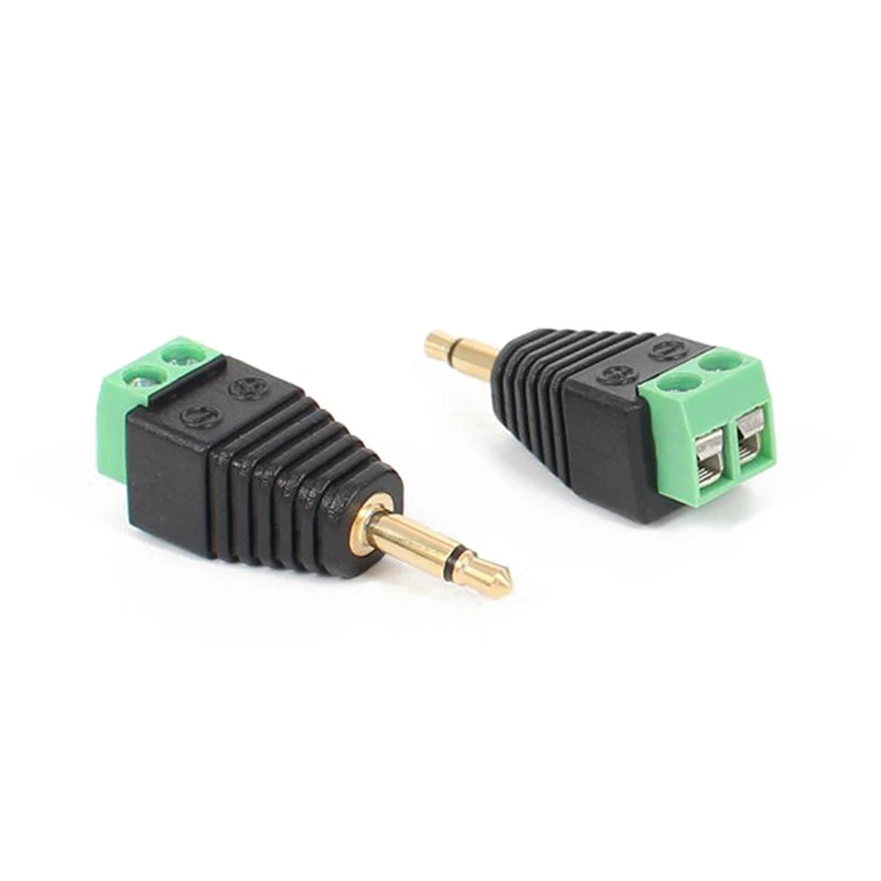 3.5mm Mono Male to AV Screw Terminal Mono Jack Stereo Male Plug Audio Mono Channel Plug Screw Terminal Audio Mono Channel Plug