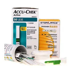ACCU Chek Active Blood Glucose Diabet Accu Chek 50pcs Glucose Test Strips & Lancets Sets