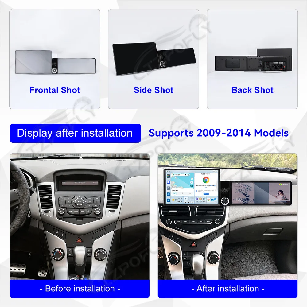 Lizpofly 13.1inch+12.3inch Android Car Radio For Chevrolet Cruze 2009-2014 CarPlay GPS Navigation Multimedia Video Player Stereo