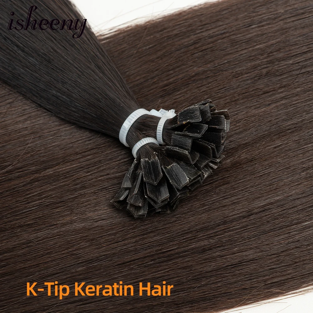 

Isheeny Fusion K Tip Human Hair Extensions 12" 16" 20" 24" Keratin Glue On Capsule Straight Machine Remy Hair Extensions 1g/pc