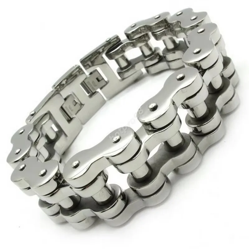 Wholesale Top Quanlity 22mm Huge Heavy Men\'s Motor Bike Chain Motorcycle Chain Bracelet Bangle 316L Stainless Steel Jewelry