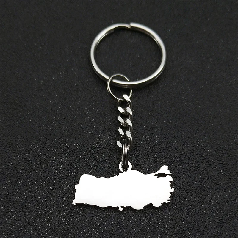 Ethnic Turkey Map Flag Keyring For Men Women Stainless Steel Gold Silver Color Turkish Country Map Moon Star Keyholder Jewelry G view 5