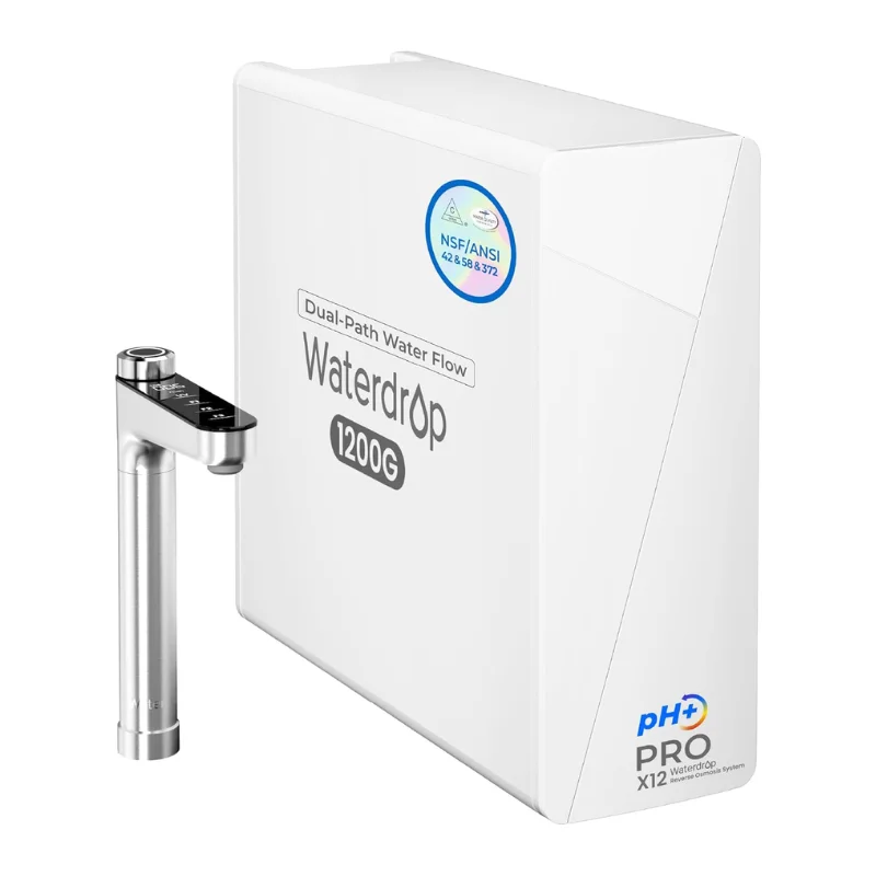 

[ Dual Flow ] Waterdrop X12-PRO 1200 GPD Reverse Osmosis Water Filter, Alkaline Mineral pH+, NSF/ANSI 58&372 Certified, Tankless