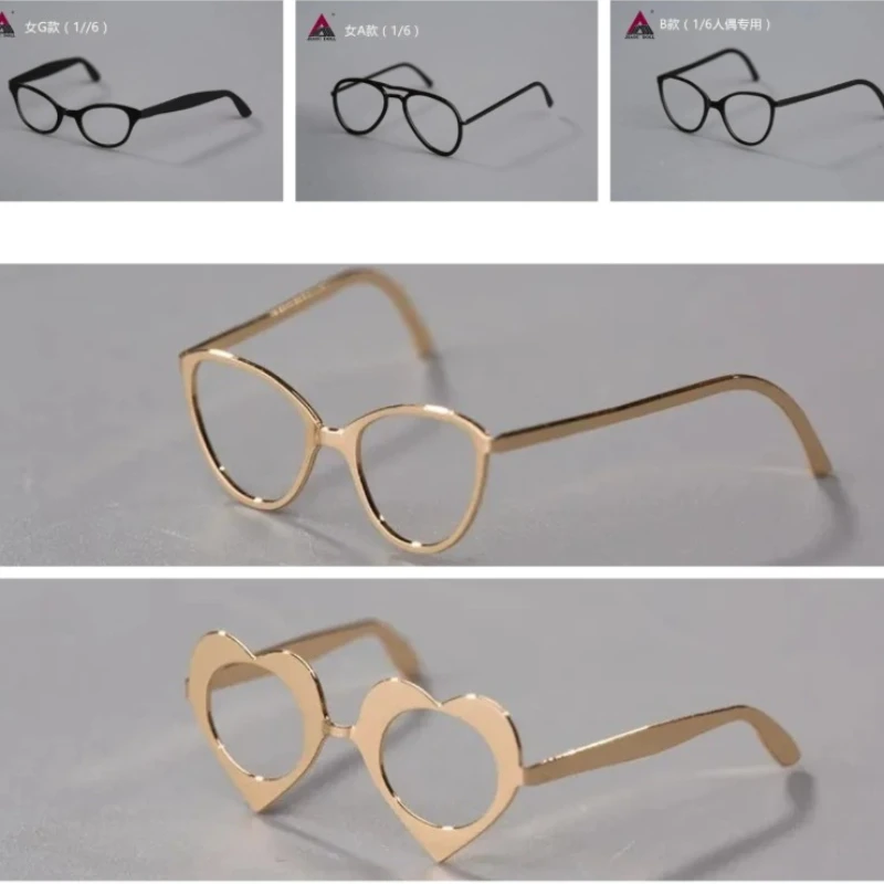 

В наличии 1/6 масштаб, женские и мужские очки, модель, стеклянная рамка, черное, розовое золото, подходит для 12-дюймовой фигурки солдата, аксессуары для кукол