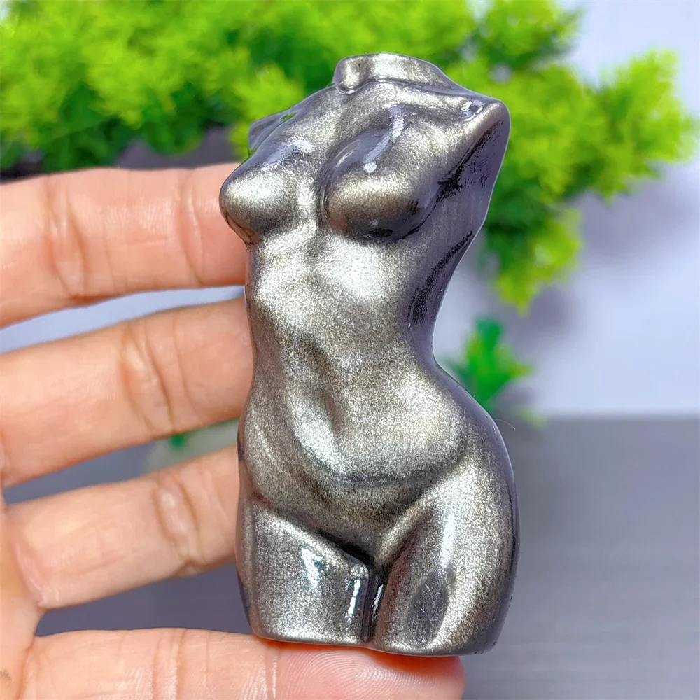 Silver Coloured Goddess Natural Crystal Home Decor Items Room Decor Luck Quartz Stone Garden Reiki Healing Energy Love Gifts