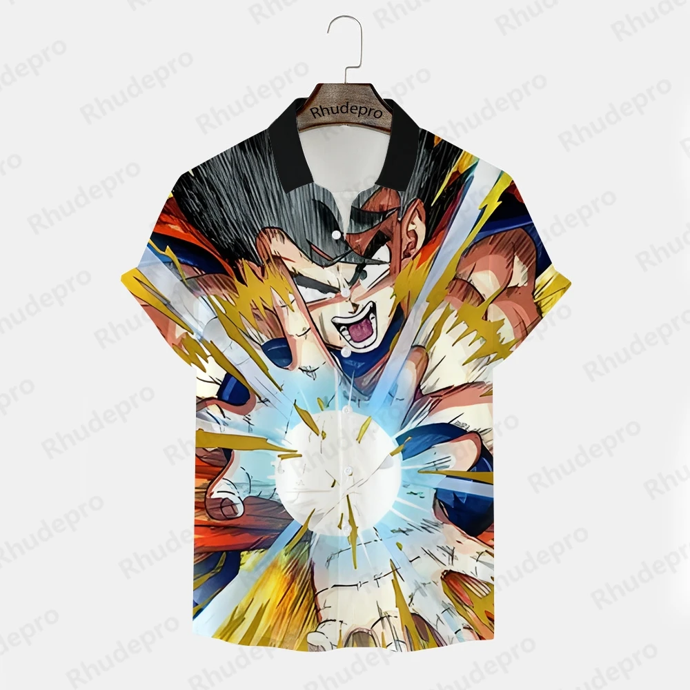 Camisa japonesa de anime masculina, roupas infantis, camisas da moda, Y2k, Super Saiya, Goku, Tops de Vegeta, 2024