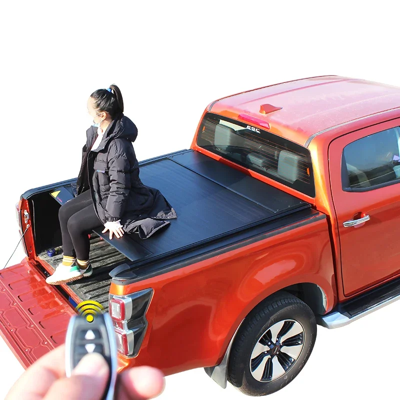 Aluminum Retractable roller shutter electric tonneau cover truck Bed Cover For nissan navara Tacoma