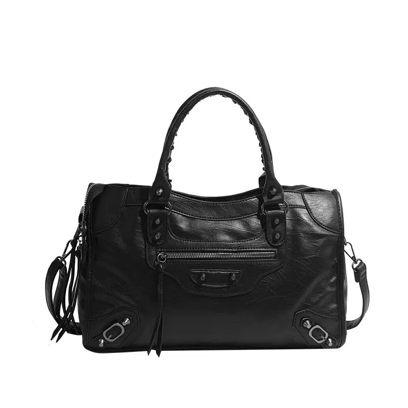 2026 Fashion Motorcycle Bag Women's City Tote Bag Y2k Classic Street Fashion Shoulder Pu Leather Crossbody Tote Bag
