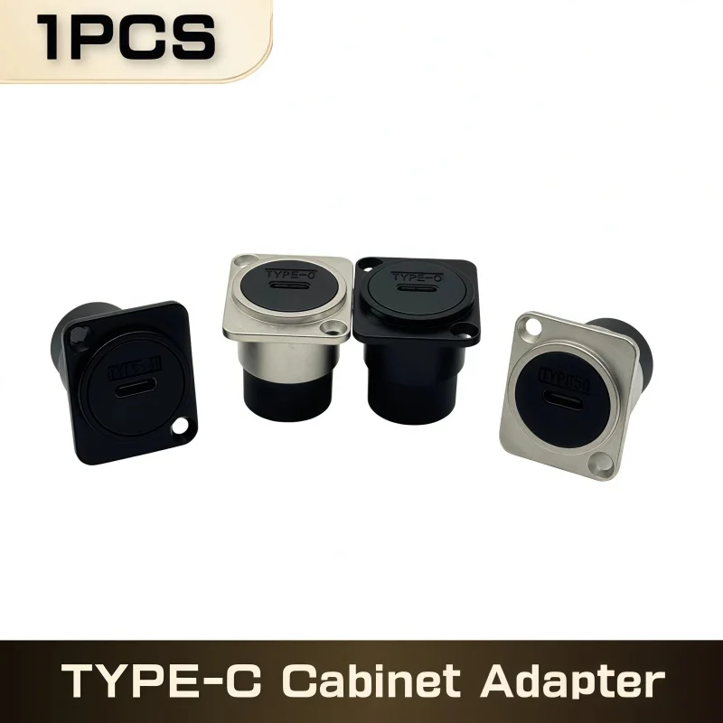 Black/Nickel Colour D Type USB C Female Chassis Socket Connector