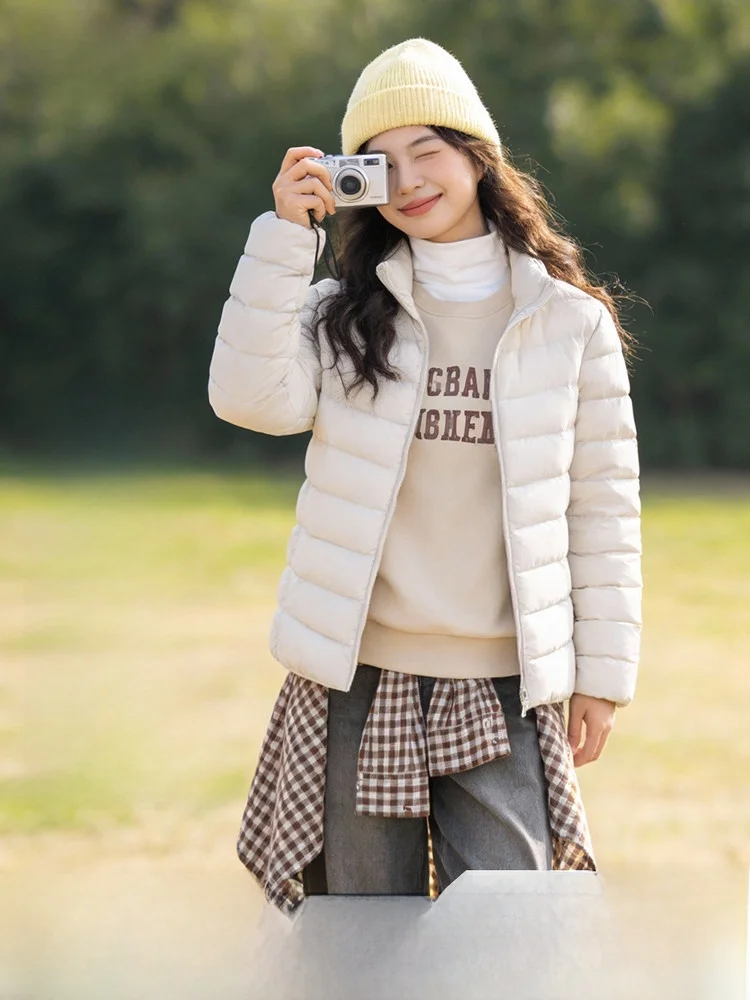 

Lightweight ort Puffer Jaet Women's Stand Collar Casual Commute Home SNOW FLNG Spring 2026 Nylon Du down