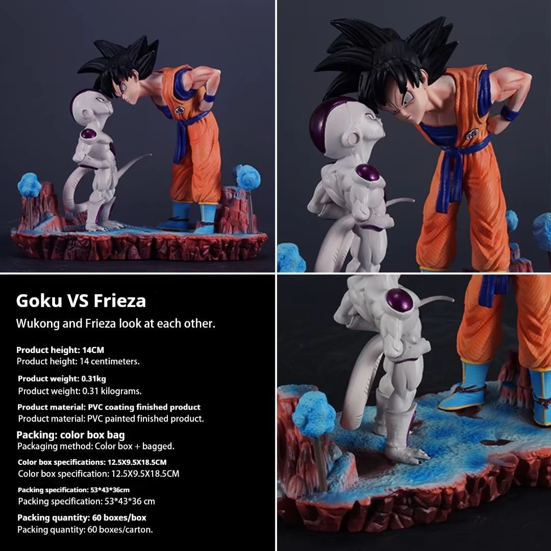 Anime Dragon Ball Z Figure Goku Vs Frieza Action Figure Freezer Figurine Collection Statue Model Toy Gift Desktop Decoration