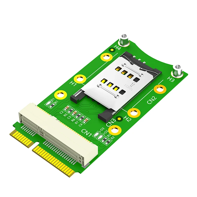 

NEW Mini PCIE to Mini PCI Express + SIM Card Slot Adapter Card Riser with LED Indicator for 3G/4G WWAN LTE GPS MINI PCI-E Module