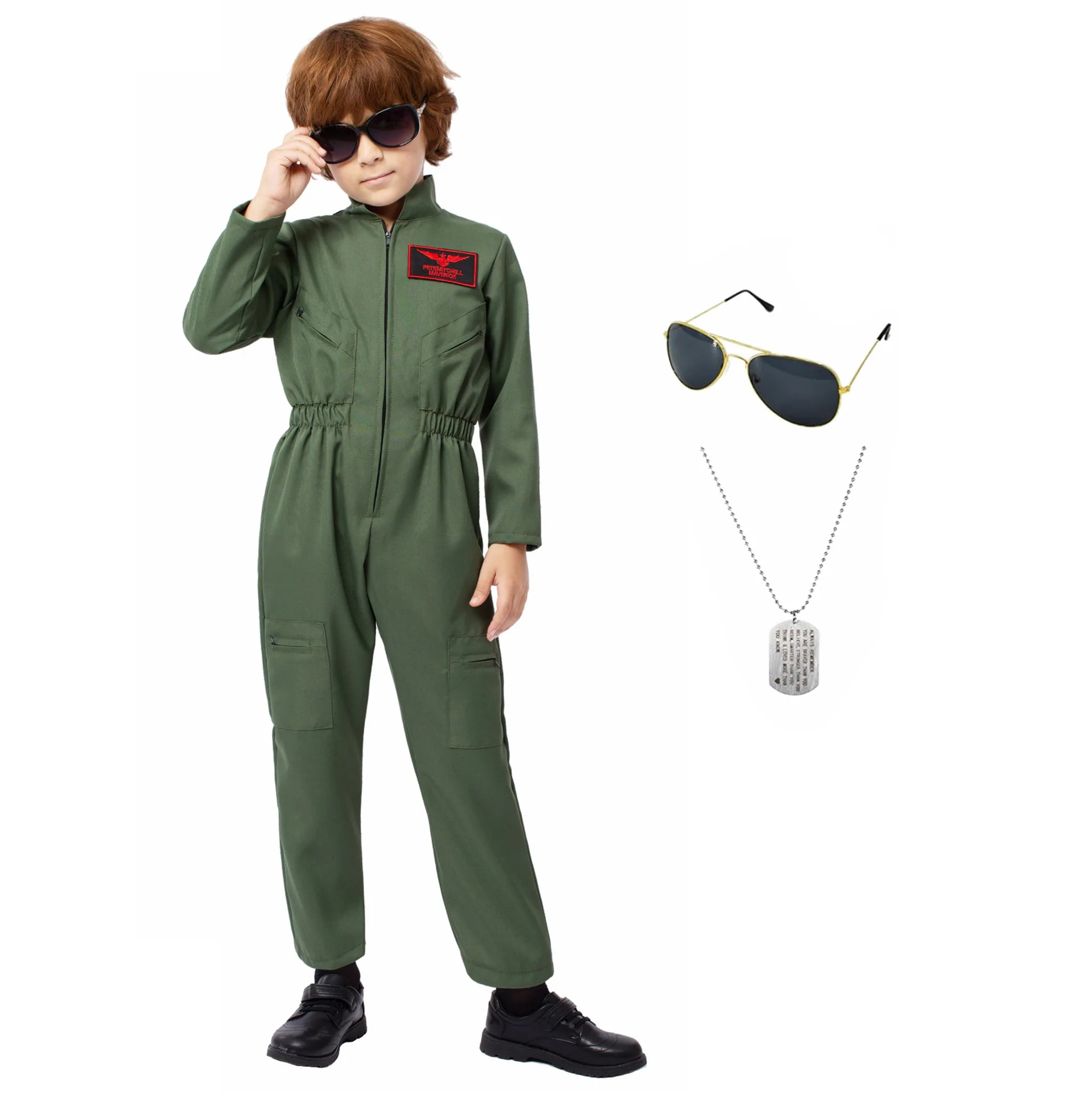 New Children's Occupation Costume Pilot Cosplay Fighter Suit Kindergarten Halloween Performance Costume