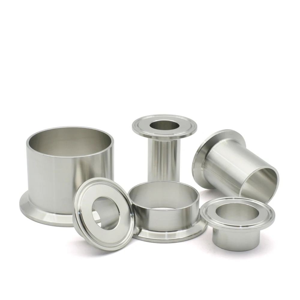 21.5 50mm Length 12.7-159mm304/316L Stainless Steel Sanitary Welding Pipe Fittings, Clamp Sleeve, Three Clip Chuck, Flange Joint