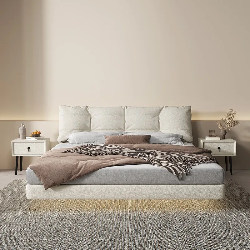 *Solid  king Size  Italian Style Modern Luxury king Size   Hotel  Hard Cream Wooden
